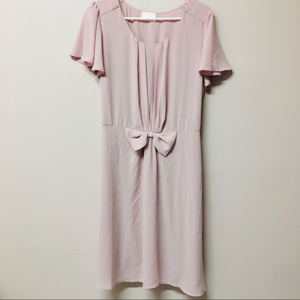 Allie Rose Formal Pink Bow Dress